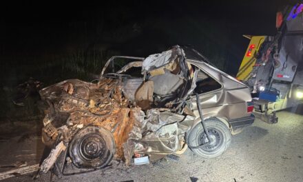 Colisão frontal entre carro e caminhão deixa uma vítima fatal na MG-050, em Pimenta