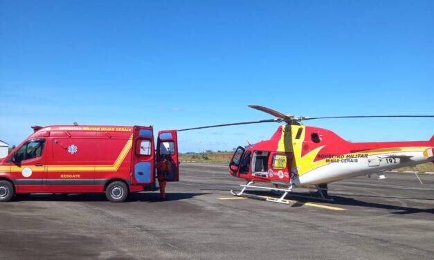 Bombeiros realizam transporte aéreo de recém-nascido, em Campo Belo