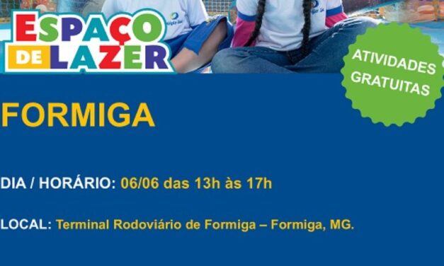 Formiga receberá o “Espaço de Lazer” no dia 6 de junho