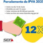 Secretaria de Fazenda de Minas Gerais abre parcelamento do IPVA 2025 vencido