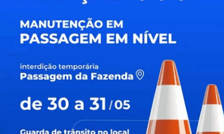 Trânsito será interditado na passagem em nível do Bairro Bela Vista para realização de manutenção