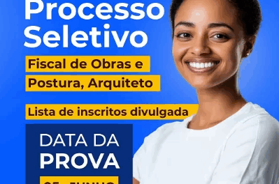 Prefeitura de Formiga divulga a lista de inscritos e local de prova do PSS para Fiscal de Obras e Arquiteto