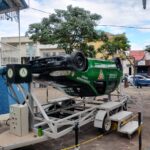 Simulação de capotamento de veículo é realizada em Formiga
