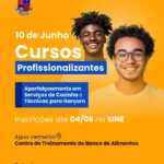 SINE Formiga abre inscrições para cursos gratuitos de Garçom e Serviços de Cozinha
