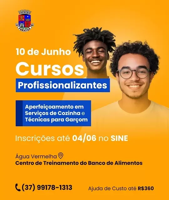 SINE Formiga abre inscrições para cursos gratuitos de Garçom e Serviços de Cozinha