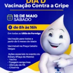 Neste sábado acontece o Dia D de vacinação contra a gripe, em Formiga