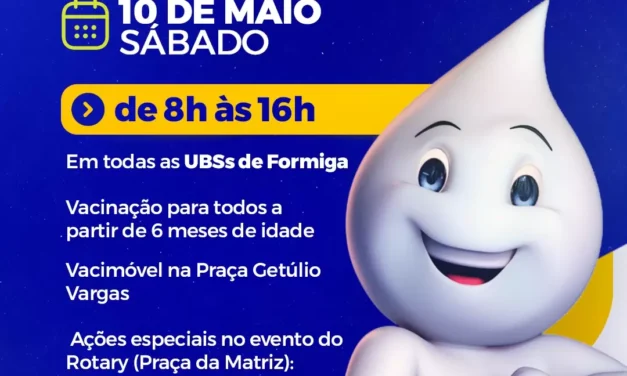 Neste sábado acontece o Dia D de vacinação contra a gripe, em Formiga
