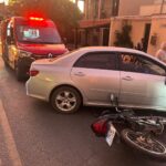 Acidente entre automóvel e motocicleta mobiliza Corpo de Bombeiros em Arcos