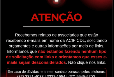 Formiga; empresas sofrem tentativa de golpe com e-mails falsos em nome da ACIF/CDL