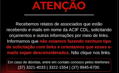 Formiga; empresas sofrem tentativa de golpe com e-mails falsos em nome da ACIF/CDL