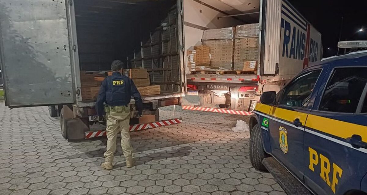 PRF age rápido e impede furto de carga de laticínios na BR-381; caminhão usado no crime era clonado