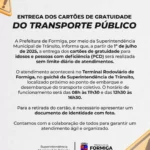 Entrega dos cartões de gratuidade no transporte público será realizada sem limite diário de atendimentos, em Formiga
