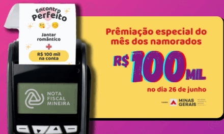 No mês dos namorados, Nota Fiscal Mineira dará prêmio especial de R$ 100 mil