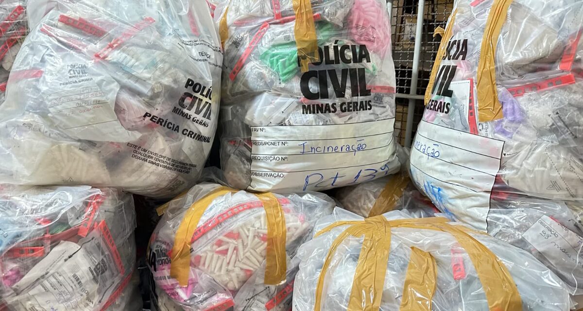 Mais de duas toneladas de drogas são incineradas pela Polícia Civil em MG
