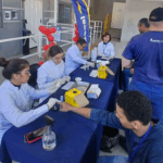 Alunos do Unifor-MG participaram da campanha Junho Vermelho em parceria com a Gecal na cidade de Pains