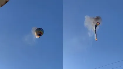 Balão pega fogo no ar, cai e deixa mortos em Santa Catarina