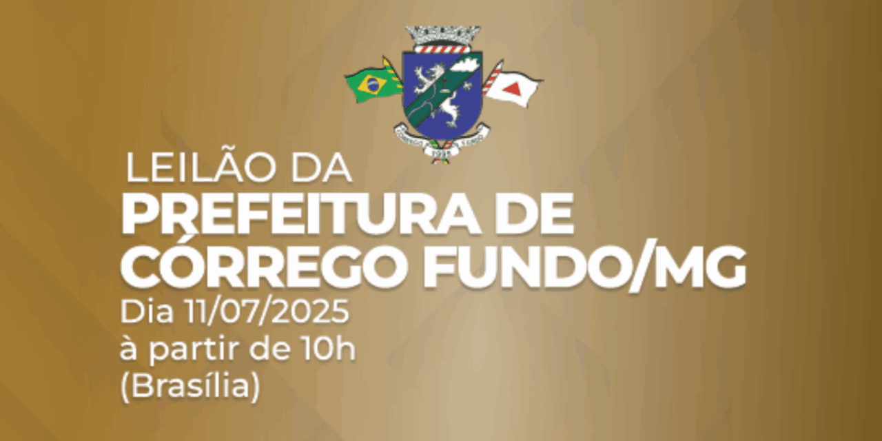 Córrego Fundo leiloa tratores, veículos e materiais inservíveis pela plataforma MGL no dia 11 de julho