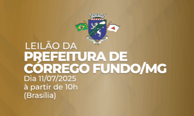 Córrego Fundo leiloa tratores, veículos e materiais inservíveis pela plataforma MGL no dia 11 de julho