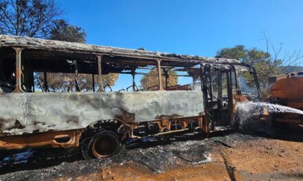 Ônibus escolar com sete crianças pega fogo no Centro-Oeste de Minas; ninguém se feriu