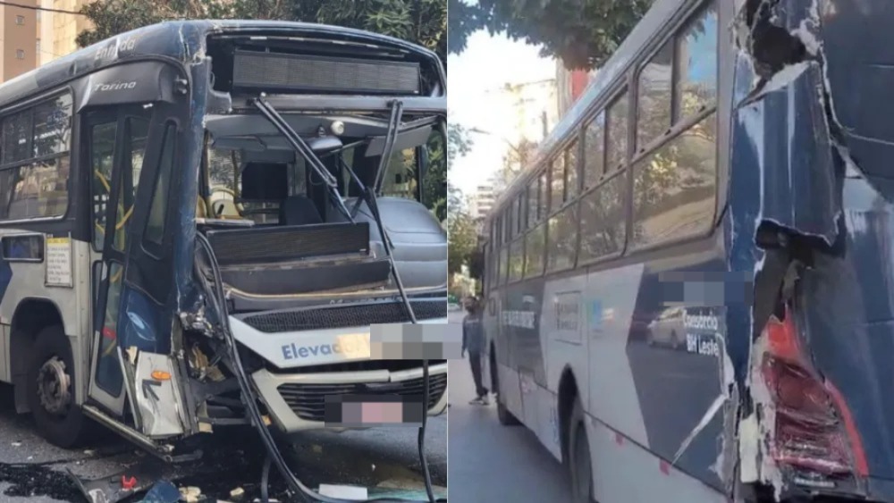 Acidente entre dois ônibus deixa feridos na região Centro-Sul de BH
