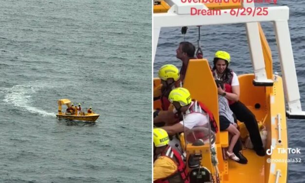 Pai pula de navio da Disney para resgatar filha que caiu no mar