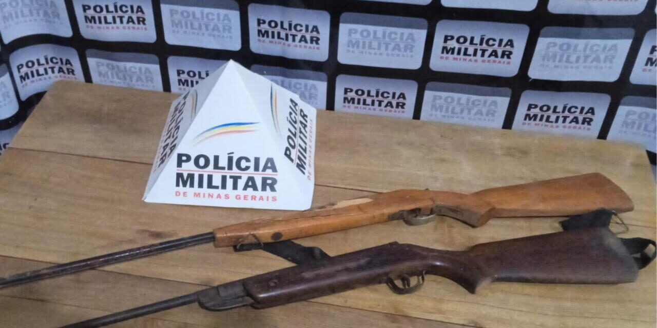 Polícia Militar apreende armas, em Bambuí