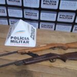 Polícia Militar apreende armas, em Bambuí