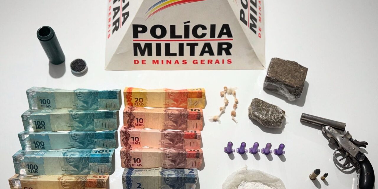 Polícia Militar apreende armas, drogas e munições, em Bambuí