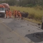 Grave acidente envolvendo 5 veículos foi registrado próximo ao caldo de cana, no km 489 da BR-354, em Formiga