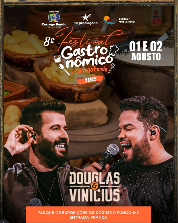 Prefeitura de Córrego Fundo divulga atração do 8º Festival Gastronômico