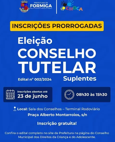 Inscrições para eleição do Conselho Tutelar foram prorrogadas