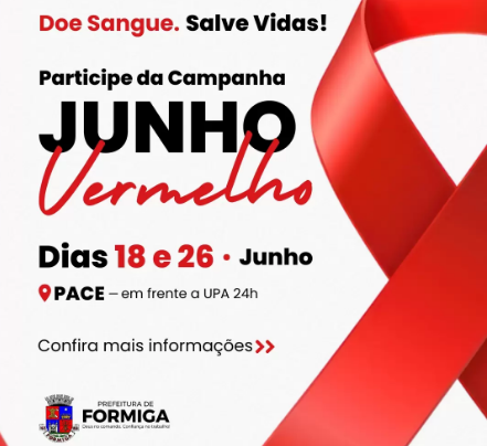 Campanha “Junho Vermelho” prefeitura divulga cronograma de coletas de 18 à 26 de junho