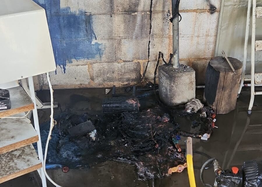 Princípio de incêndio atinge oficina no bairro Mangabeiras, em Formiga