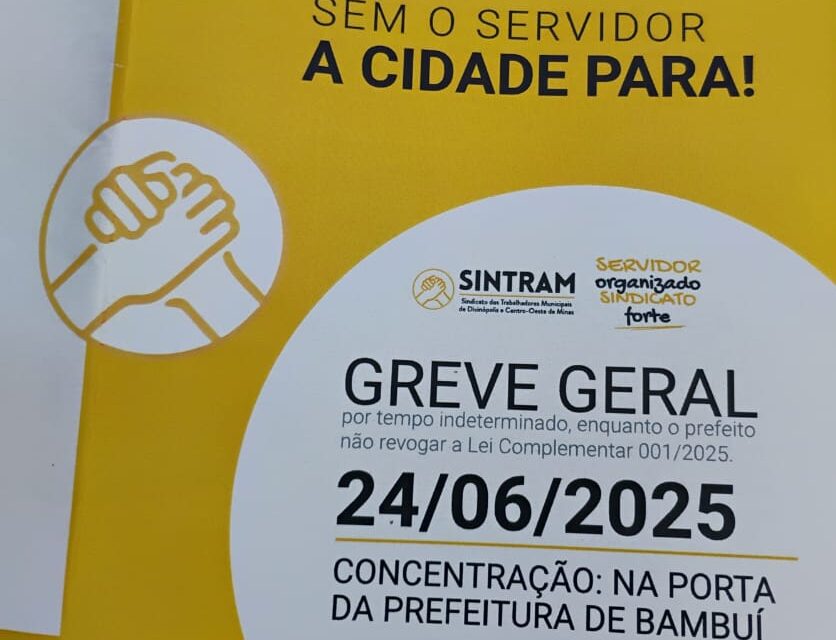 Greve dos servidores públicos paralisa escolas e serviços, em Bambuí
