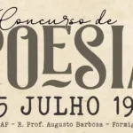 Concurso de Poesia será realizado no dia 25 julho, em Formiga