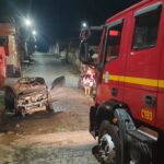Incêndio foi registrado nesta madrugada no bairro Rosário, em Formiga