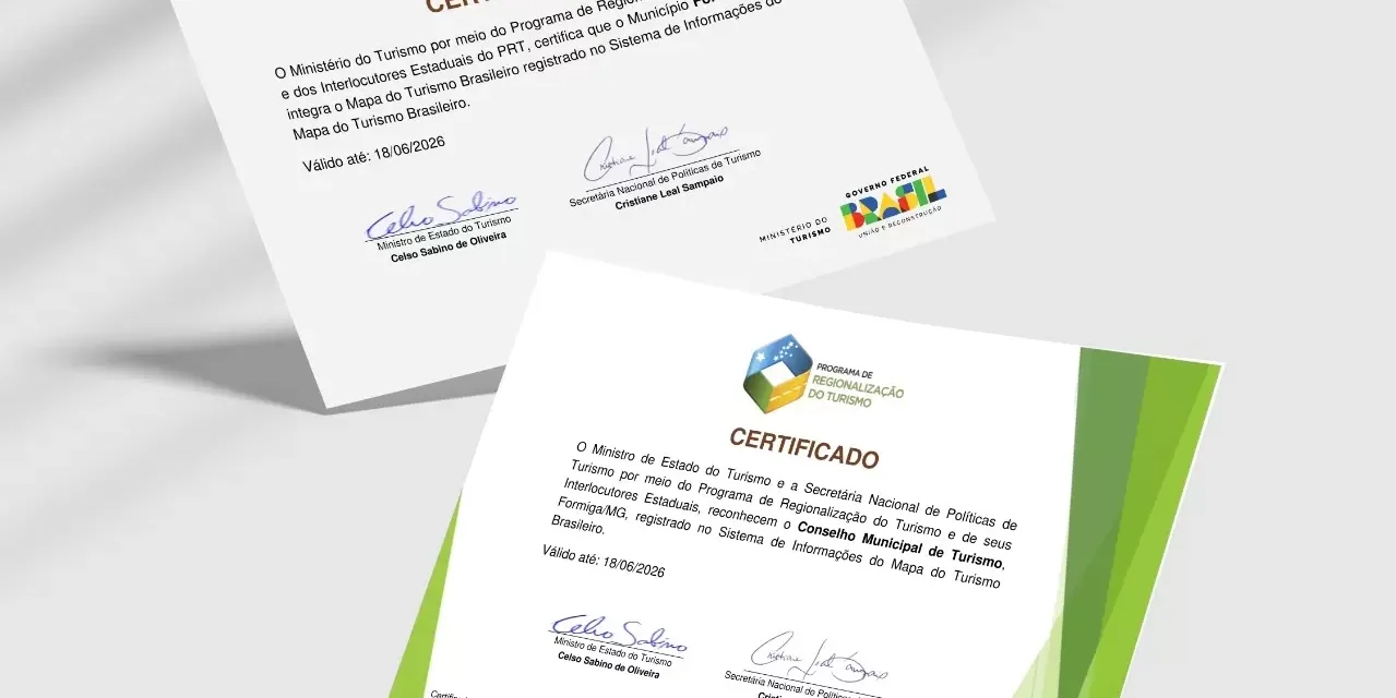 Formiga é certificada mais uma vez no Mapa do Turismo Brasileiro
