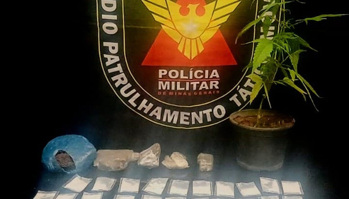 Polícia Militar apreende drogas e prende suspeito no bairro Geraldo Veloso, em Formiga