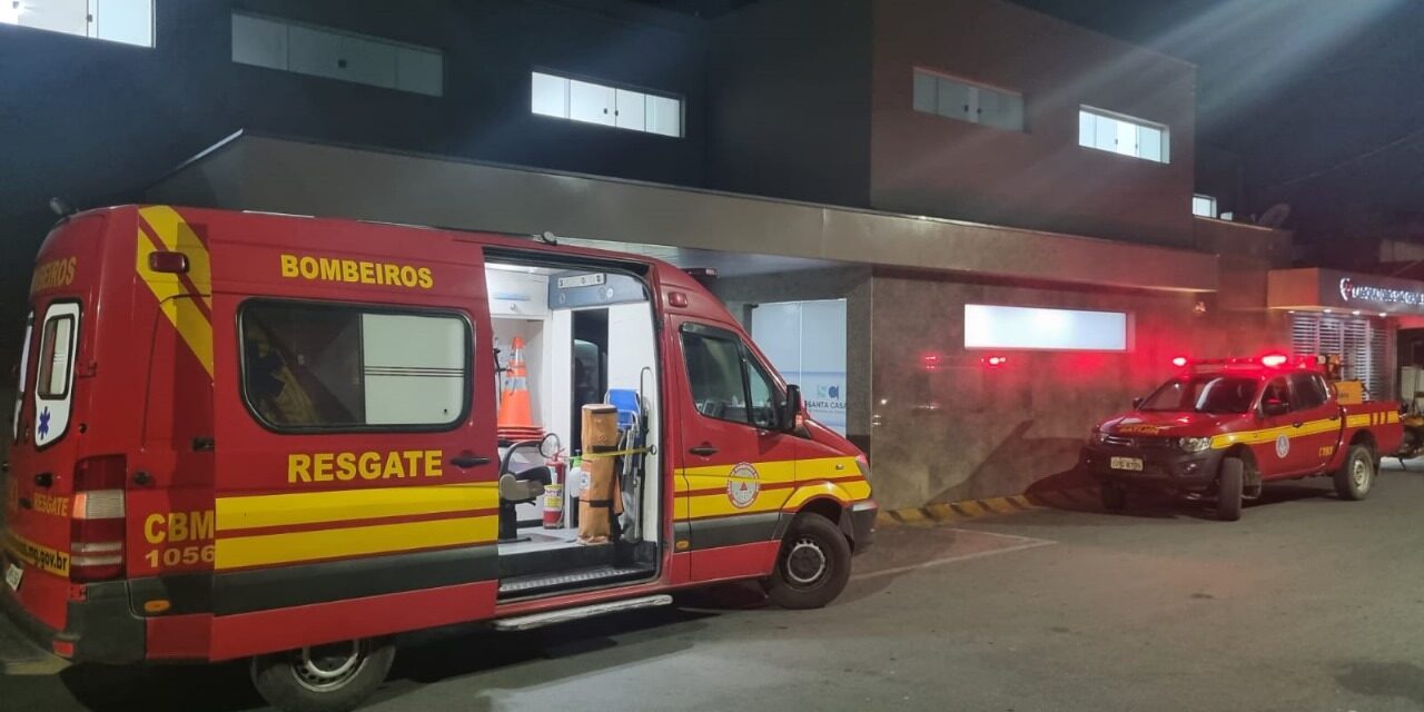 Homem baleado é levado até o quartel do Corpo de Bombeiros em Formiga