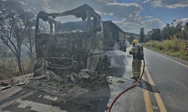Bombeiros divulgam novas informações sobre incêndio em carreta e vegetação na BR-354