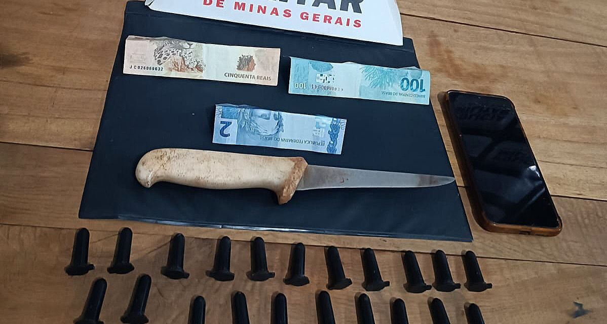 Polícia Militar prende suspeito de tráfico no bairro Belvedere, em Bambuí
