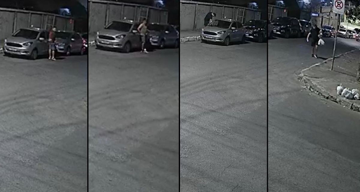 Homem troca de roupa enquanto arromba e furta itens de carro em Contagem