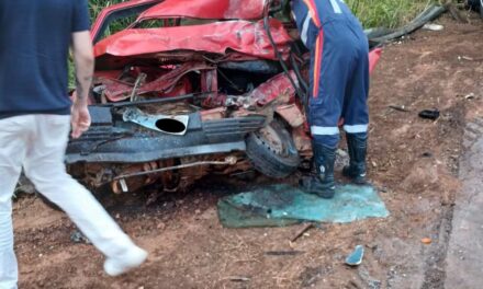 Duas pessoas morrem após batida entre carro e caminhão na MG-176
