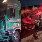 Batida entre carro e caminhão deixa homem gravemente ferido na MG-167, entre Varginha e Três Pontas