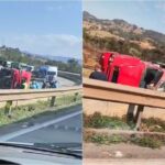 Caminhão tomba e provoca congestionamento na Rodovia Fernão Dias, em Camanducaia, MG