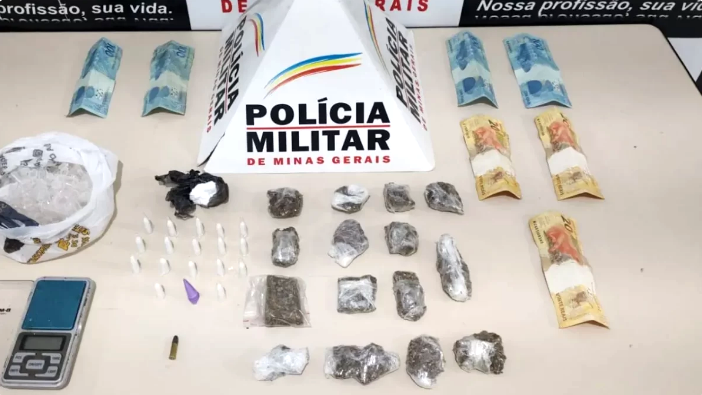 Polícia Militar apreende drogas e prende suspeito em Santo Antônio do Monte