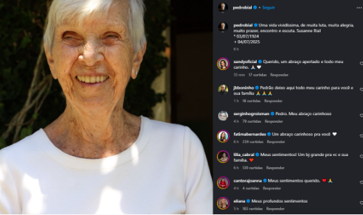 Mãe de Pedro Bial morre um dia após aniversário de 101 anos