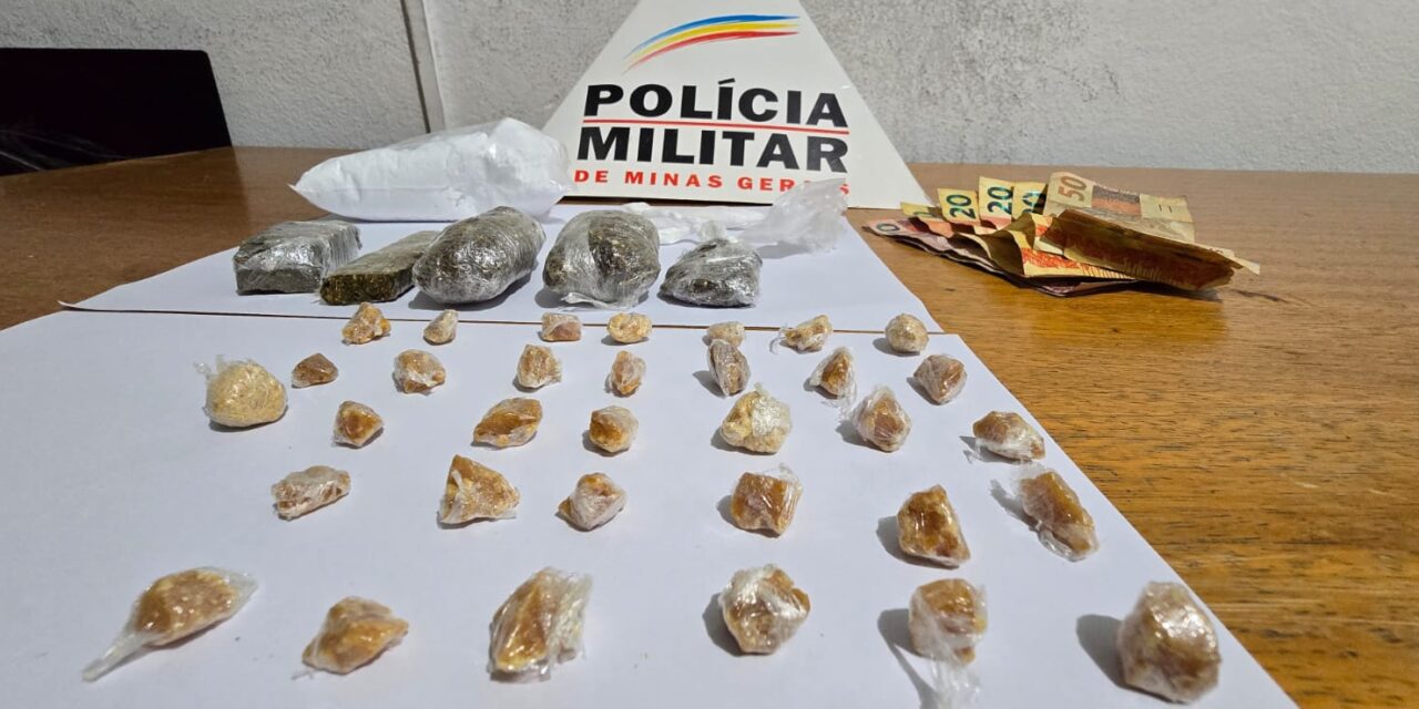 PM apreende grande quantidade de drogas no bairro Buritis, em Arcos