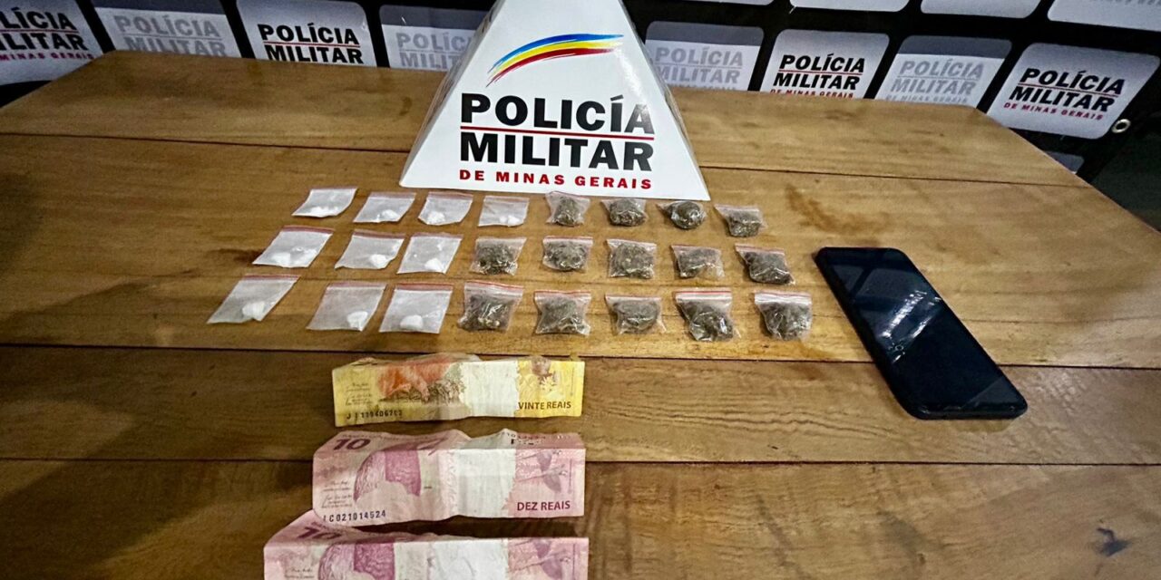 PM apreende dois indivíduos por tráfico de drogas, em Bambuí