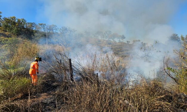 Fogo consome 6.500 m² de vegetação na região do campo Estrelinha, em Formiga